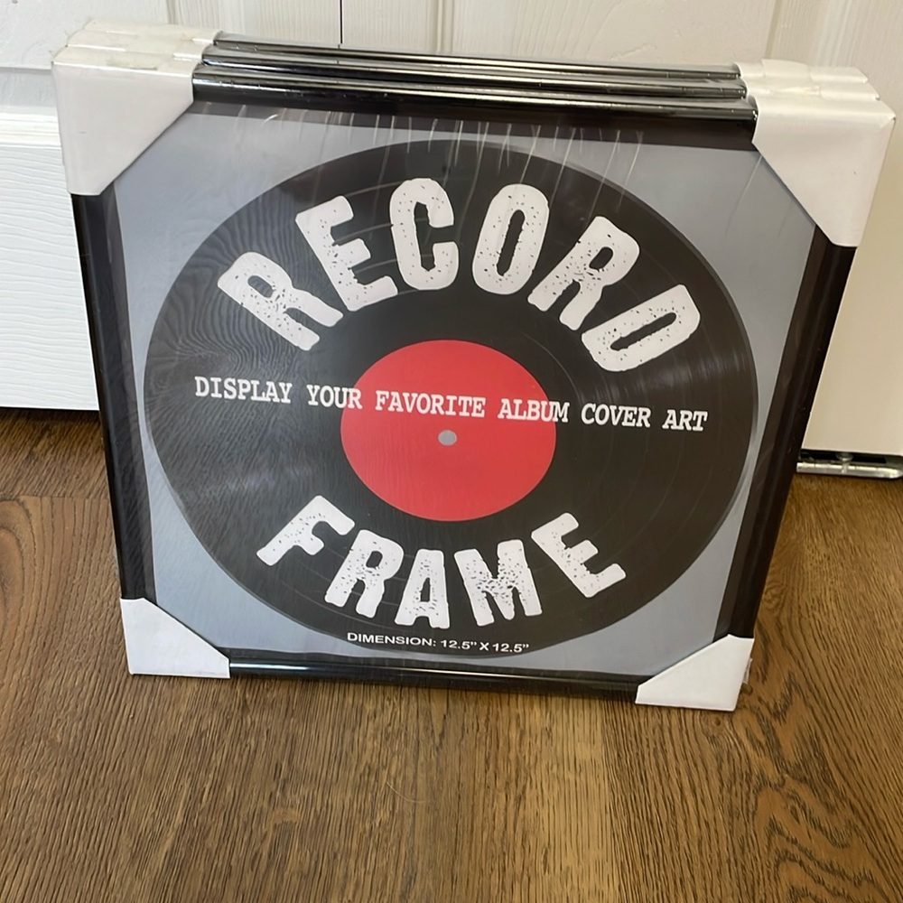 Sealed VINYL RECORD ALBUM FRAMES, 3 PACK, NEW, BLACK PLASTIC, STUDIO DECOR